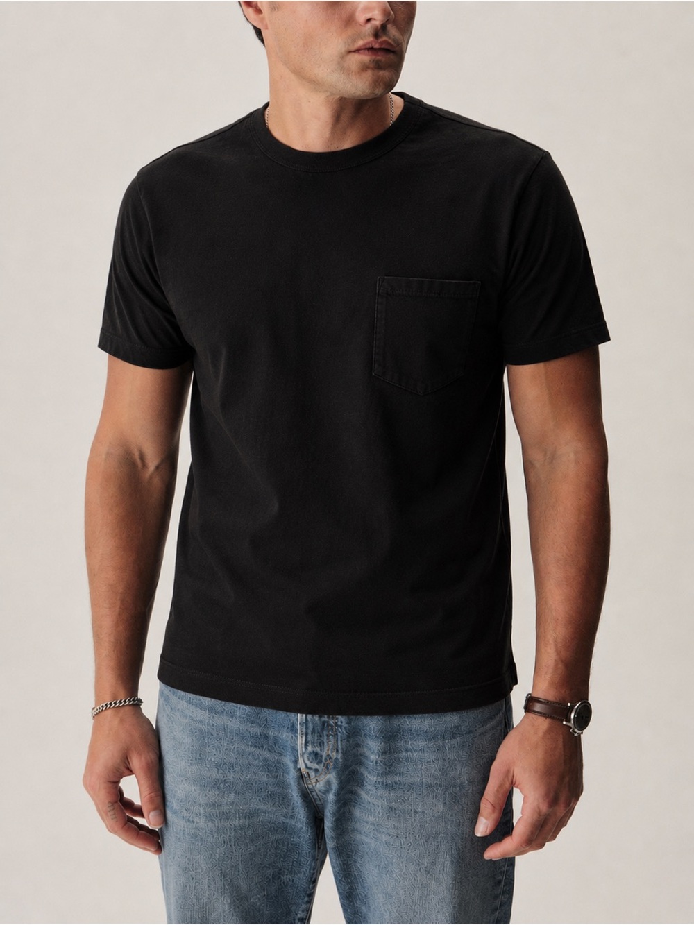 Buck Mason Men’s Black Pocket Crew Tee 100% Cotton Capsule Summer Lightweight XL